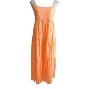 SO Orange Tiered Maxi Sundress